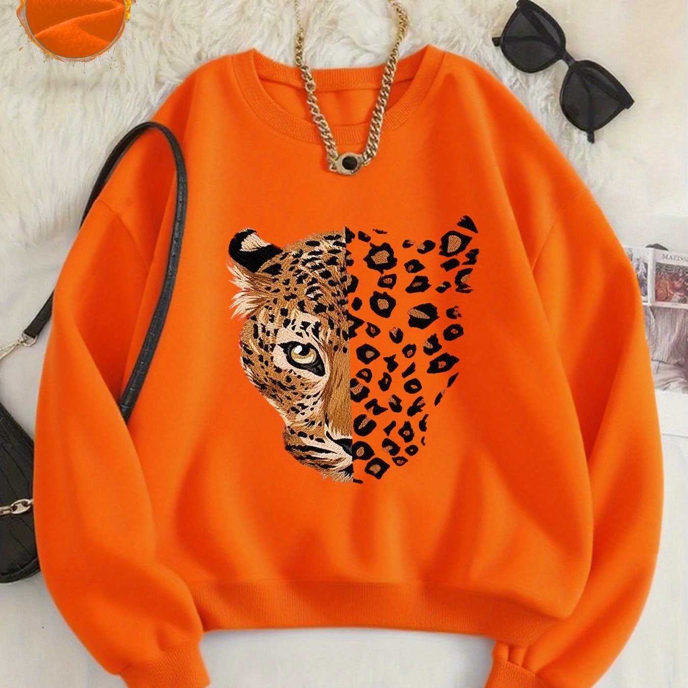 TEMU Geprinte sweatshirts, herfst- en winter crewneck casual sweatshirts, Dameskleding