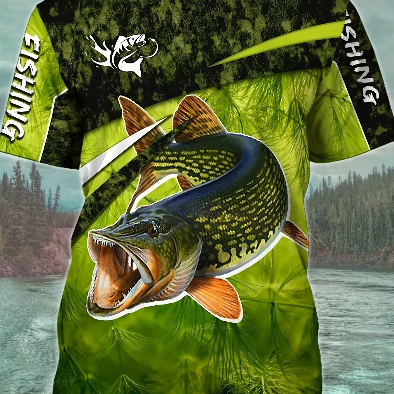 3d Fishing Print Men's Stretch Breathable T shirt - Temu New Zealand