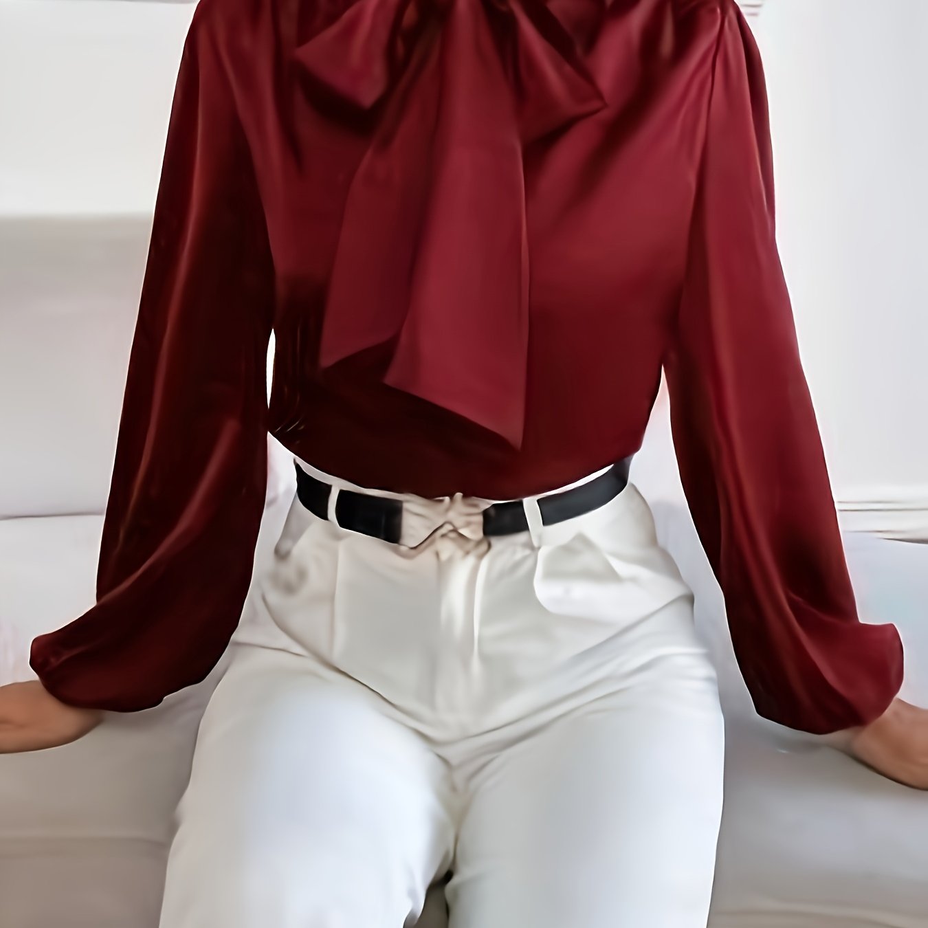 TEMU Plus Size, New Long-sleeve Elegant Stand Collar Shirt