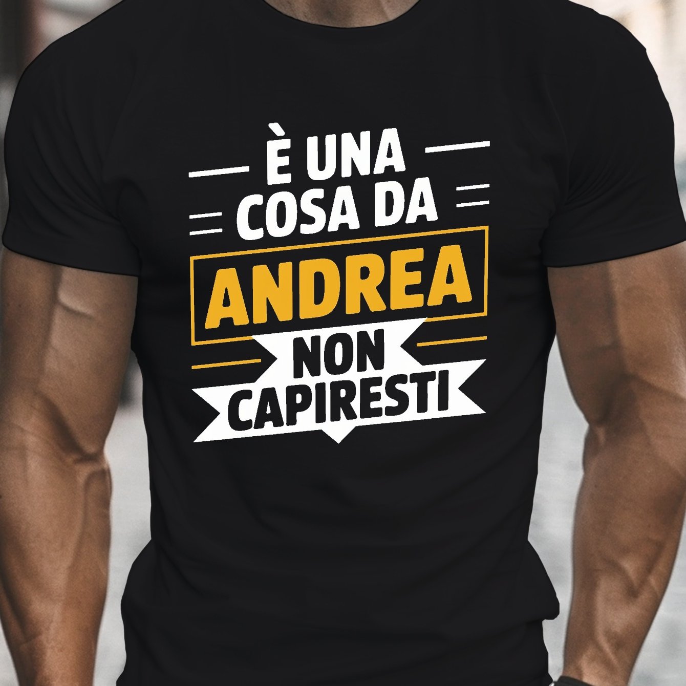 TEMU Funny Italian Quote Print, Men's Round Crew Neck Short Sleeve Tee, Casual T-shirt Casual Comfy Lightweight Top For Summer