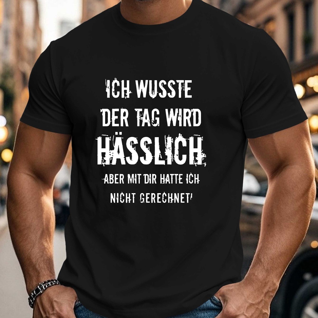 TEMU Humorvolles German Crinkle Plus Size Herren-T-Shirt, ÜBERGRÖSSE