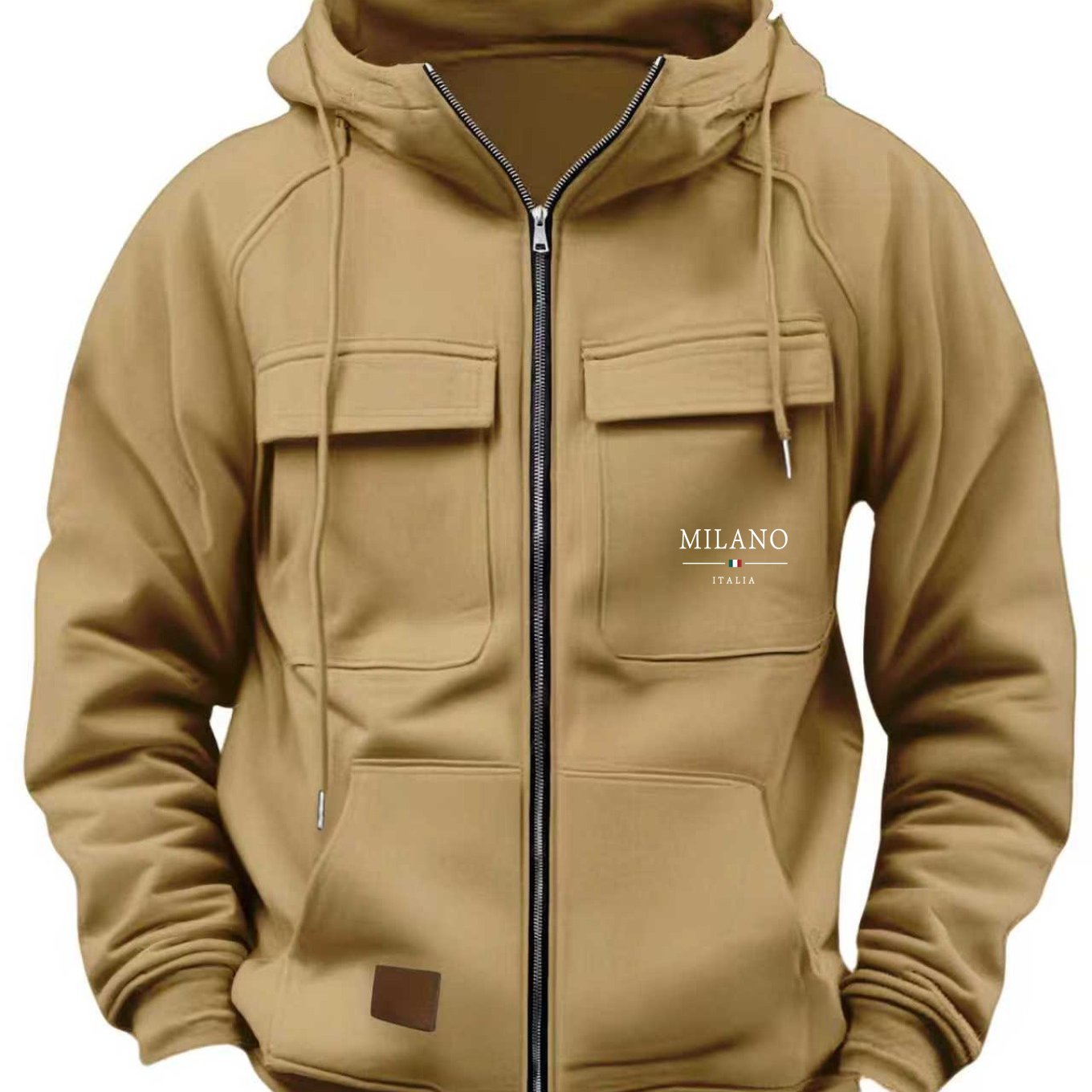 TEMU New Autumn Winter Gym Outdoor Sports Men's Long Sleeve Fashion Men's Hoodie Casual Top With Zipper Pockets And Letter Design For Spring