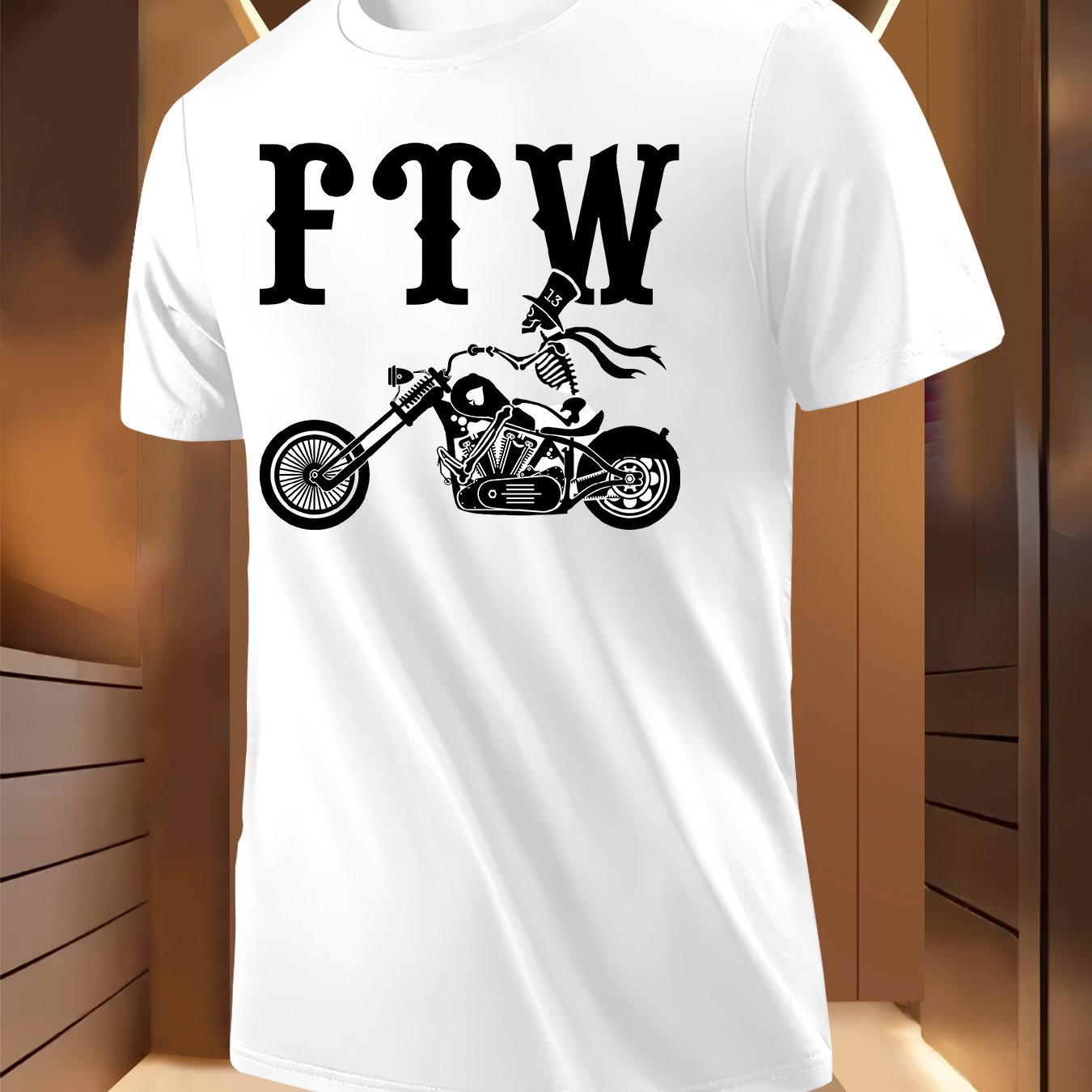 TEMU Gothic Ftw Skull Print T-shirt, -dry Men Women Casual Round Neck Short Sleeve Tee, Retro , Comfortable Breathable Fabric, Summer Versatile