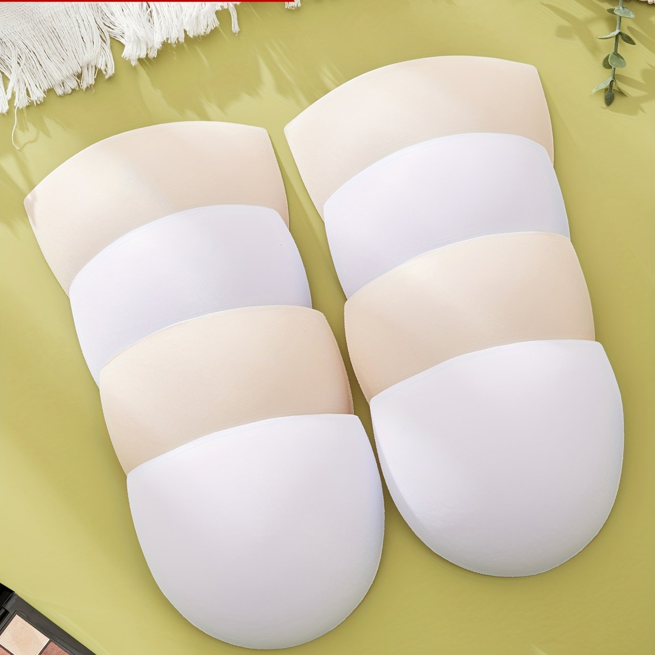 4pairs Plus Size 4 Pairs Breathable Invisible Half Round Detachable Bra Pads Gathered Comfortable Massage Design Insert Pads