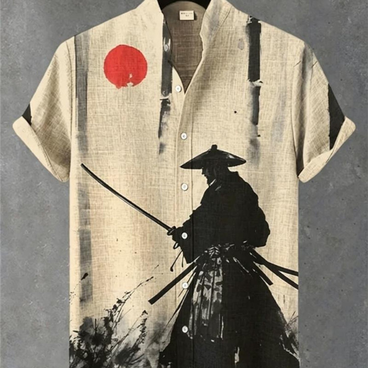 TEMU Men's Formal Shirt, Japanese Print, Collar Short Sleeve, Polyester Fabric, Comfortable Daily Casual Wear, Mixed Color, Multiple Specifications ,