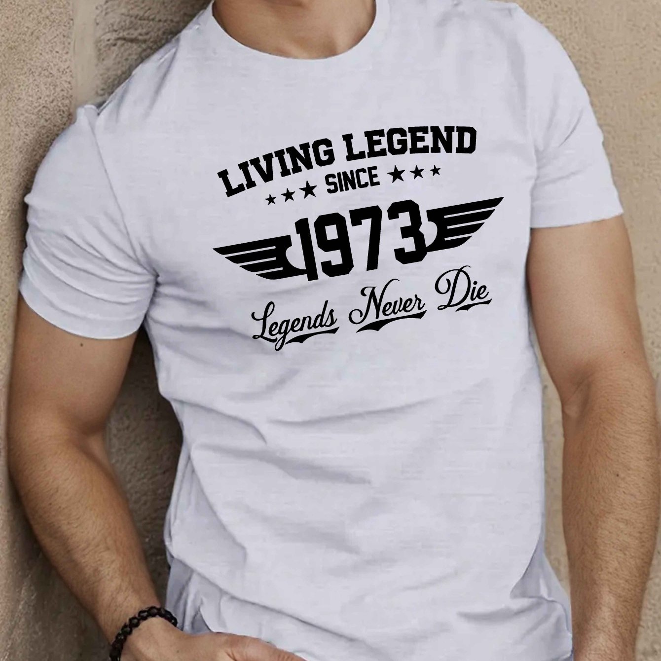 TEMU Living " Men's Casual Short Sleeve T-shirt - Breathable Polyester, , Round Neck - Summer