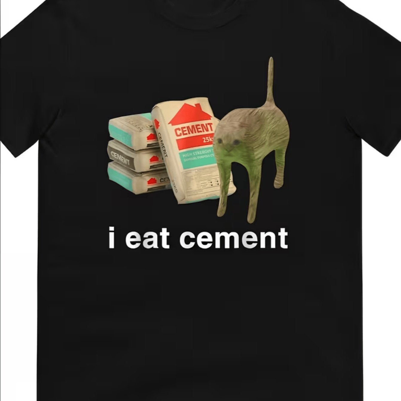 TEMU T-shirt décontracté à manches courtes pour homme - T-shirt d'été respirant à col ras du cou avec imprimé graphique tendance " Cement", coupe