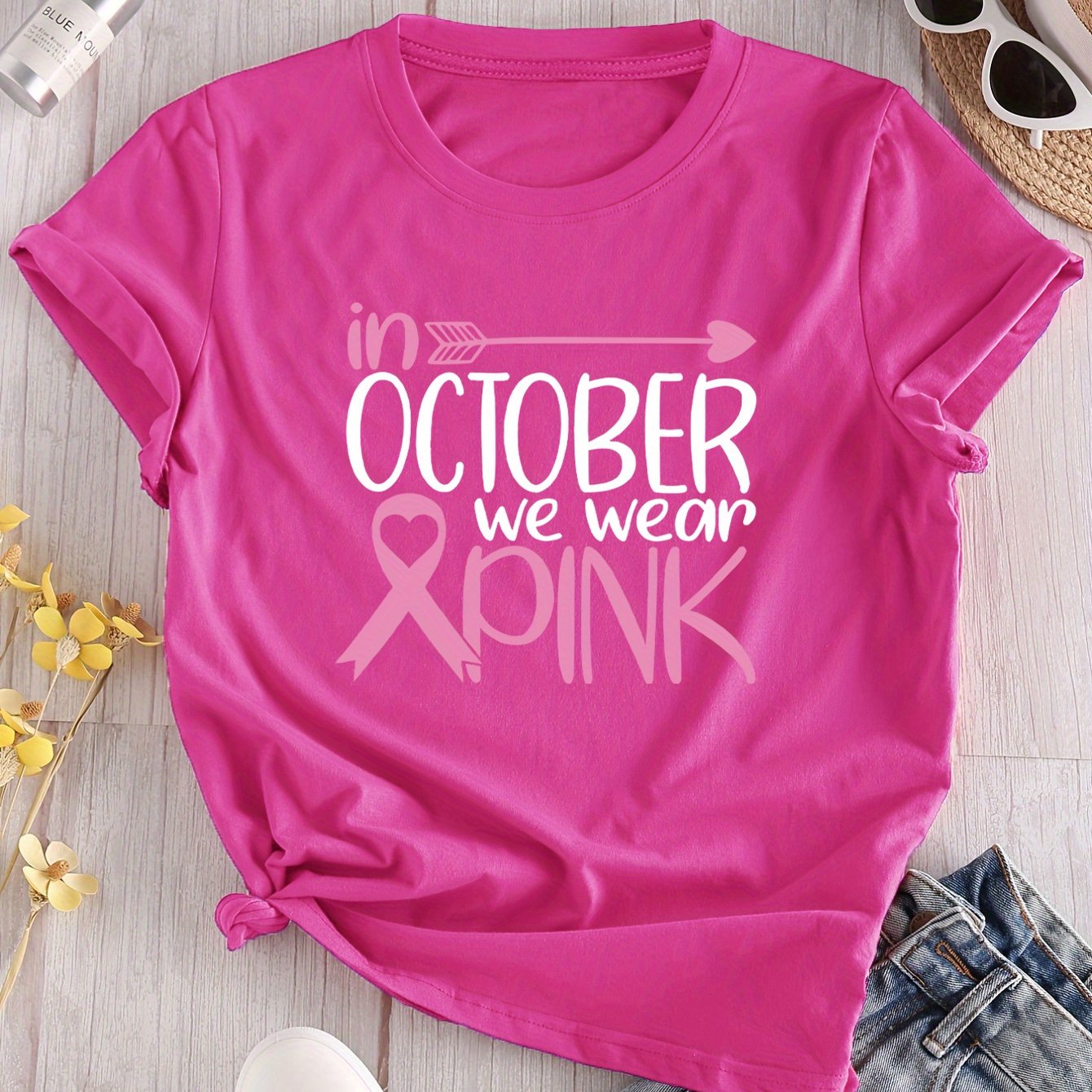 TEMU En octobre, portons des t-shirts roses pour sensibiliser à la lutte contre le du sein, unir contre le et promouvoir, adaptés aux grands