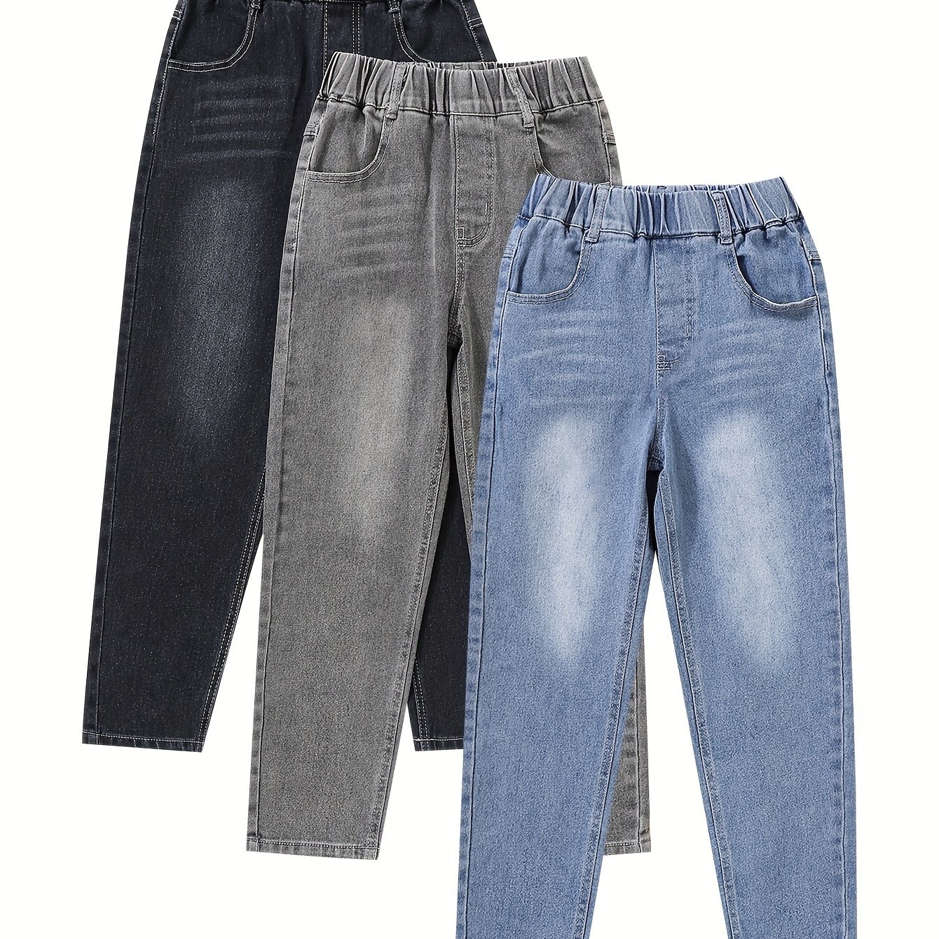 Three-pack Boys' Jeans, Mid-large Size, Long Pants For Spring/autumn