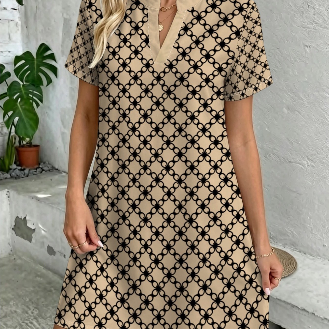TEMU New European And Women's Fashion Casual Dress, Spring/ Floral Dress, Daily Casual Comfortable Dress, Trendy And Versatile Skirt