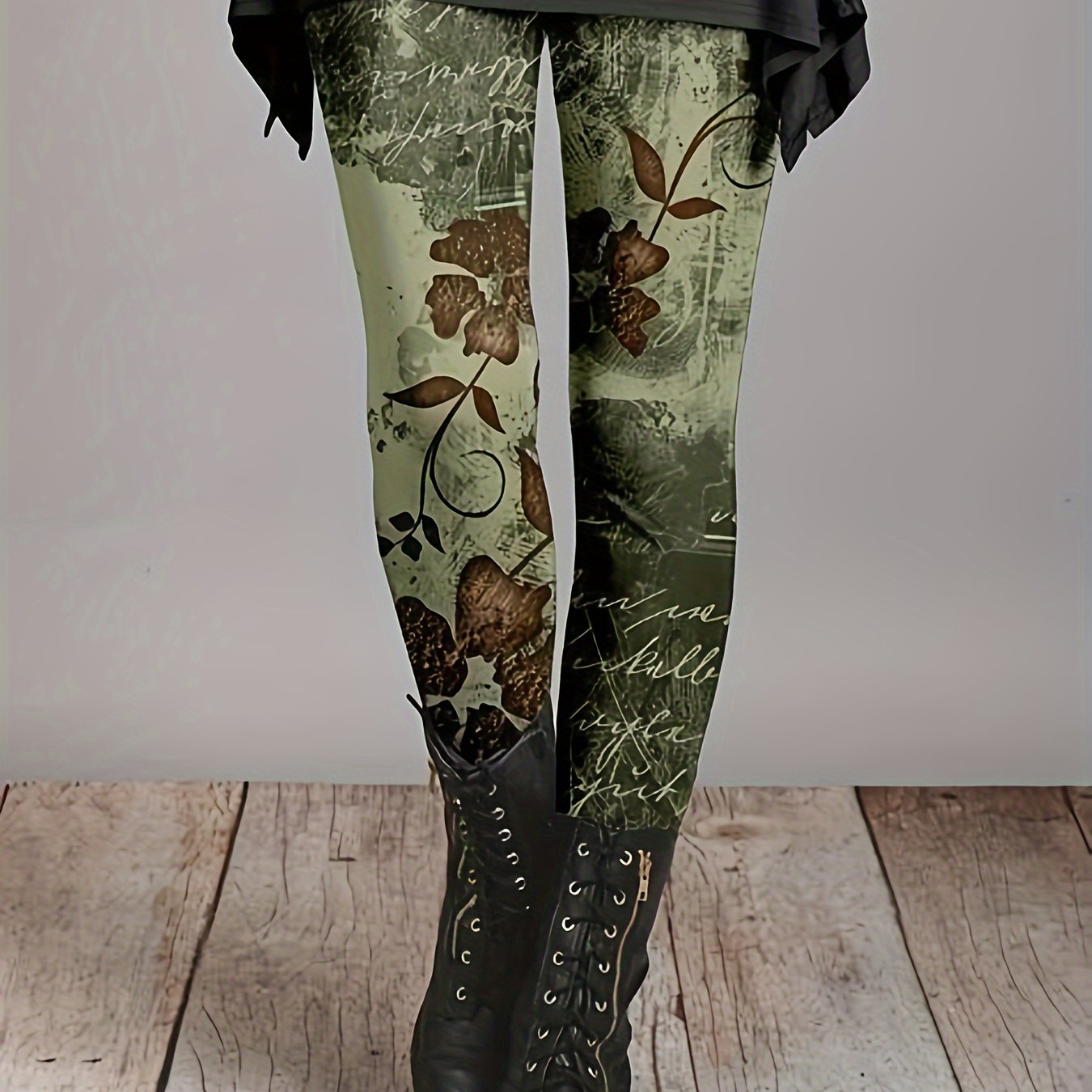 3d Plant Casual Tights
