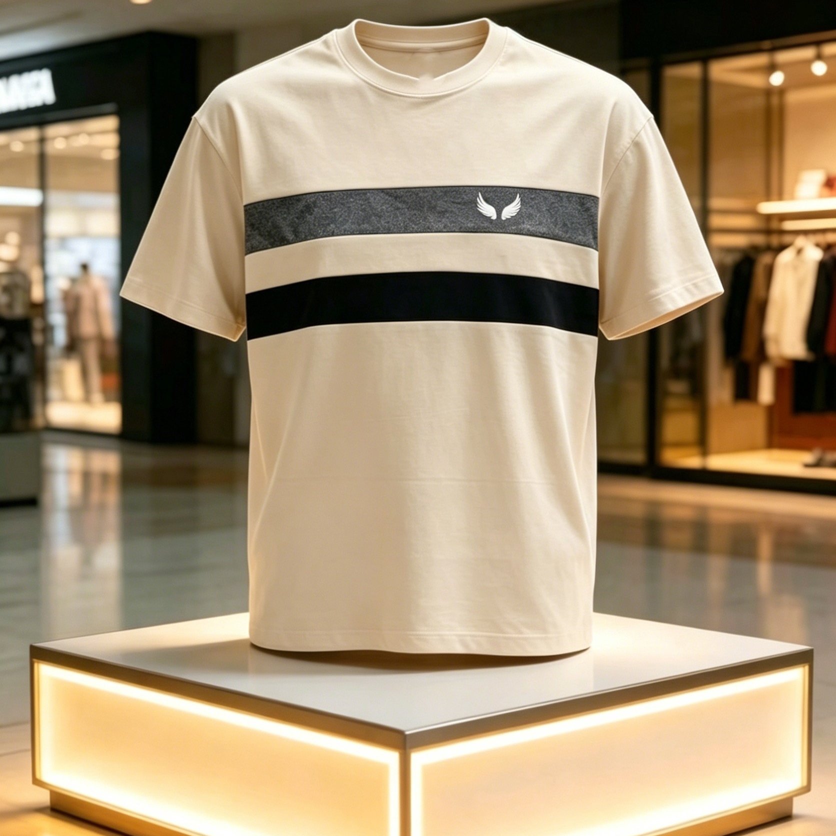 Men's Colorful Detail Round Neck Short Sleeve T-shirt