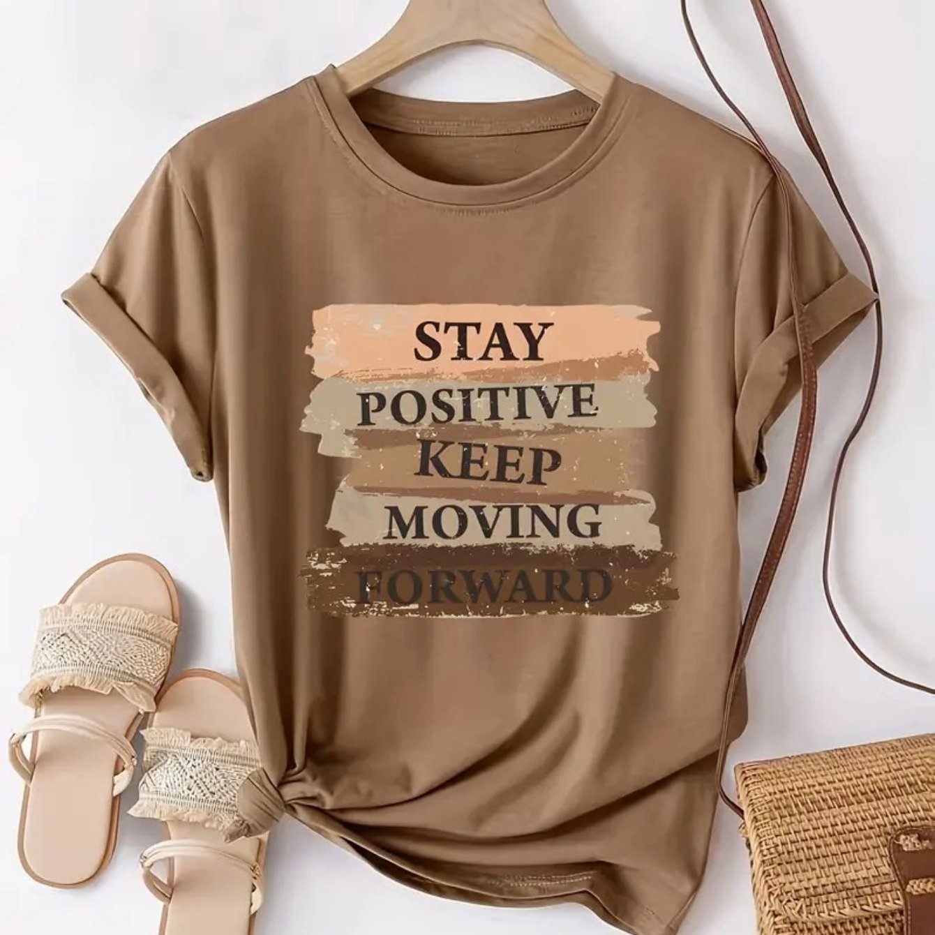 TEMU Plus Size, Plus-size T-shirt - Women's Fun Printed T-shirt - Casual Short-sleeved Round-neck Loose-fitting Top, Machine Washable For , Casual