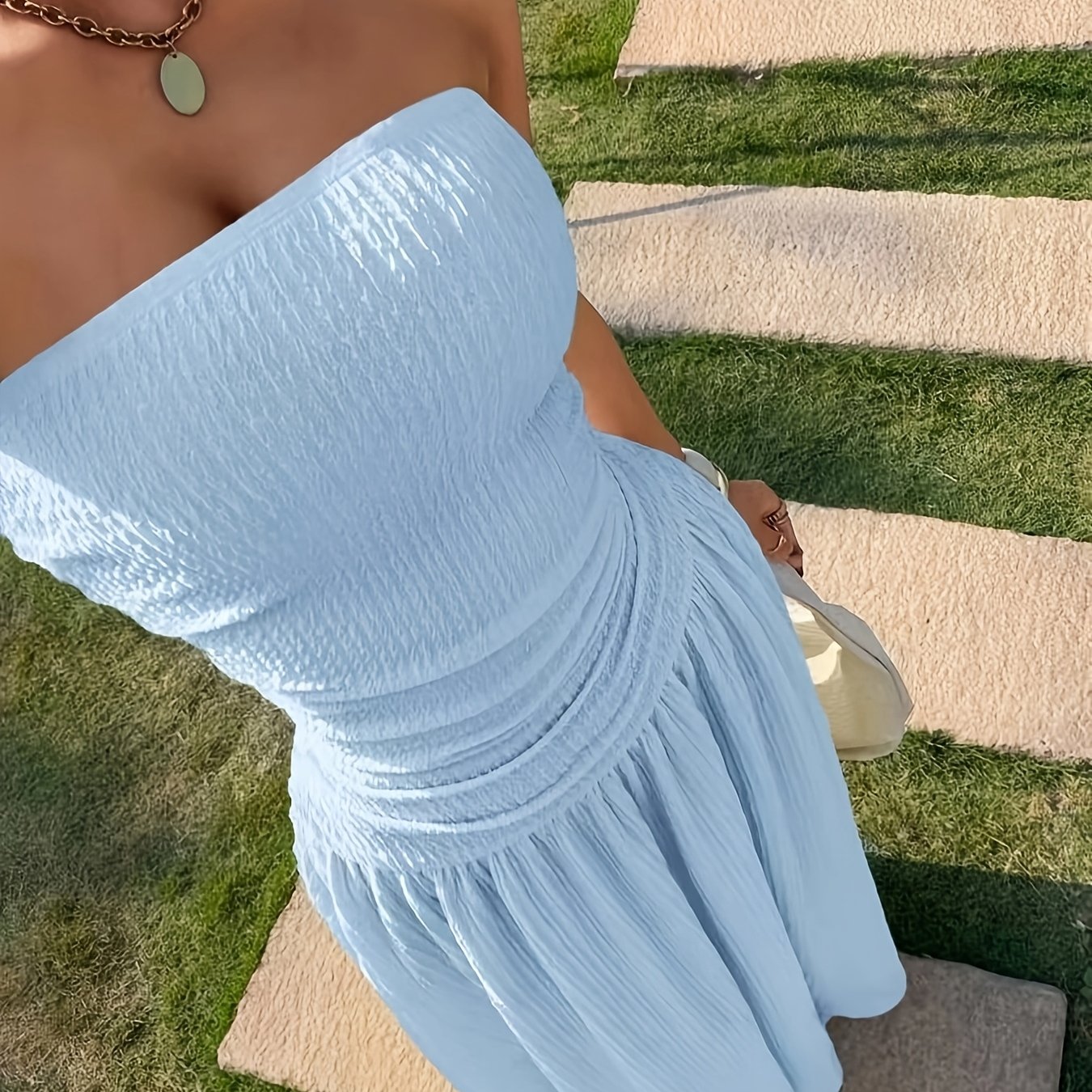 Temperament Off-shoulder Dress, Casual Outing And Date Seaside Long Dress