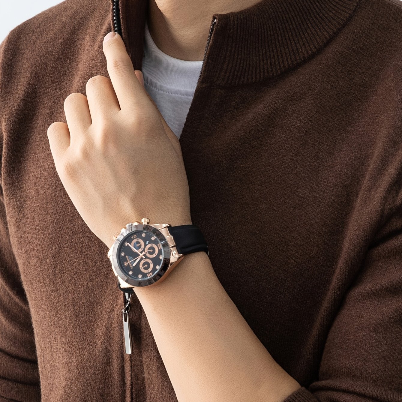 TEMU 2025 Nouveau Cadeau de Noël Cardigan à Fermeture Éclair pour Hommes, Idéal pour Décontractées, Portable , Automne et Hiver, en Mélange de Laine