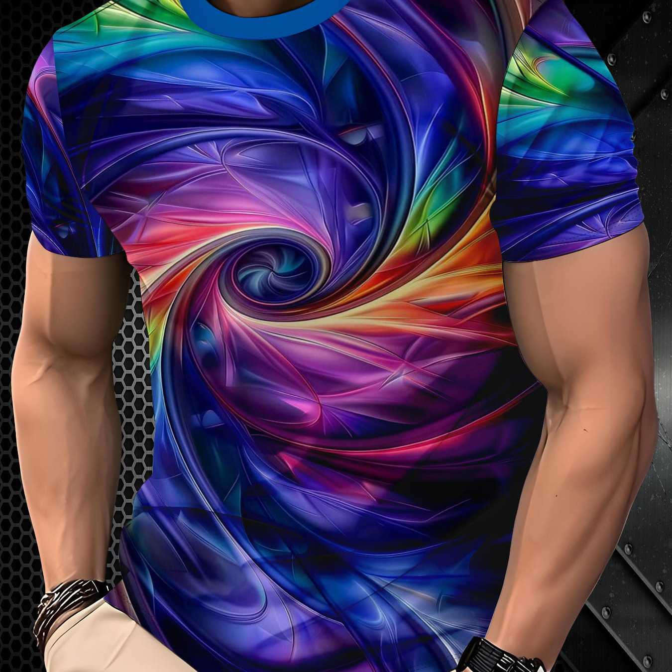 TEMU Functional Polyester Men's T-shirt, Quick-dry Moisture-wicking Breathable Mesh, Versatile Top For Sports, Commuting, And Multiple Occasions