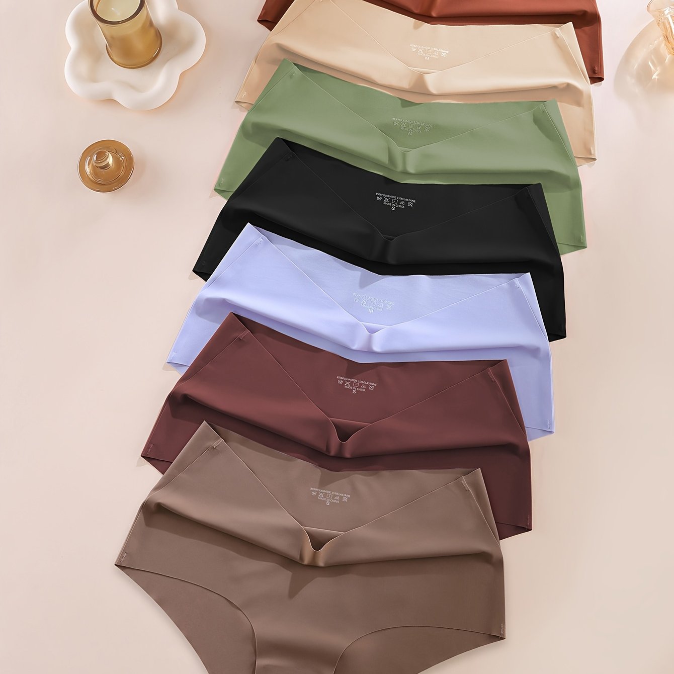 TEMU 7pcs Of Seamless Women's Underwear In Assorted Colors, A Collection Of Minimalist Designs That And Style, Breathable And Skin-friendly