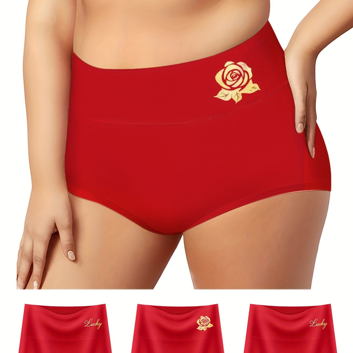 Plus Size Chinese New Year Sexy Panty Women's Plus Solid - Temu