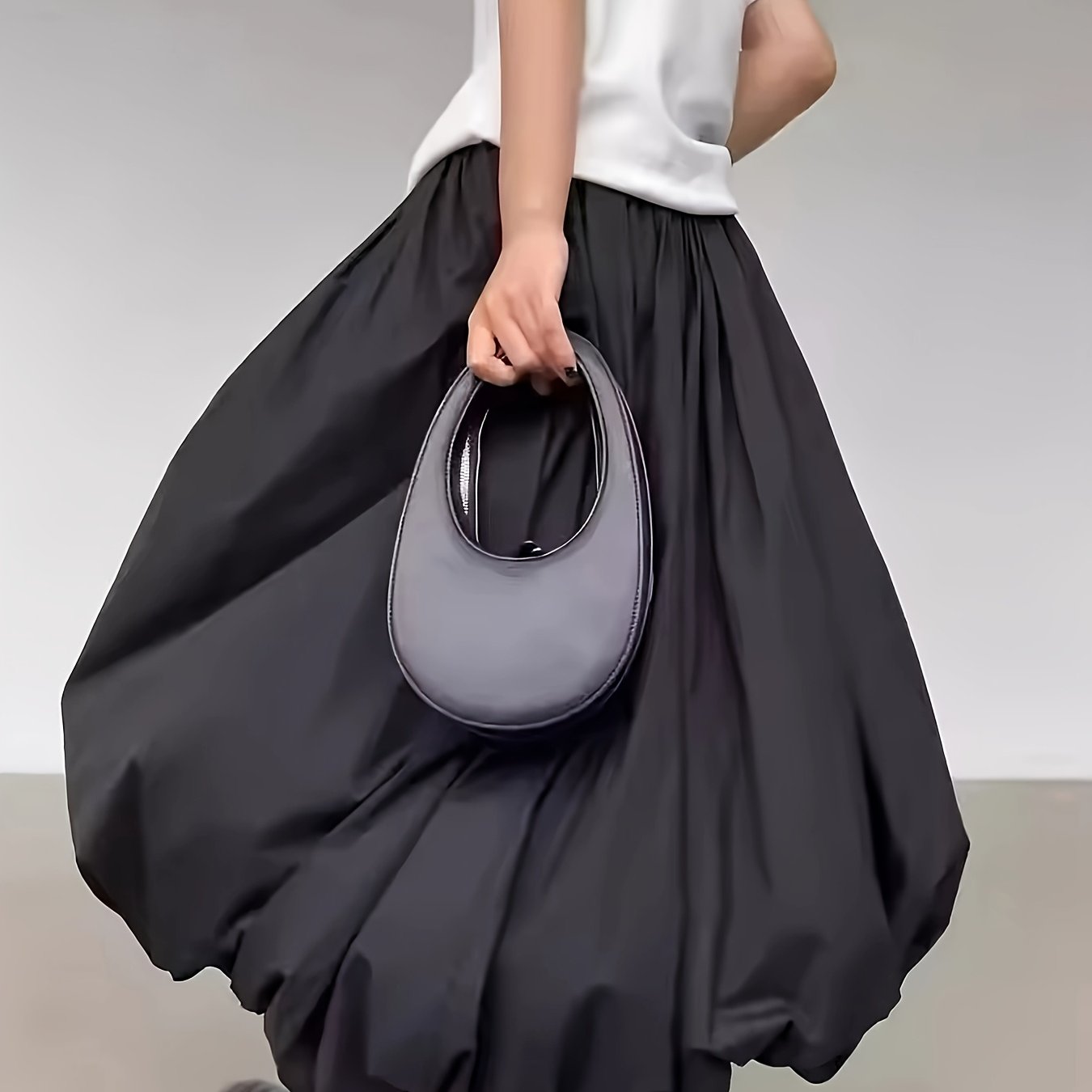 【BAON】Dekina Banding Balloon Long Skirt Amazon.com: Women Y2K Bubble Long Skirt A Line Elastic Waist