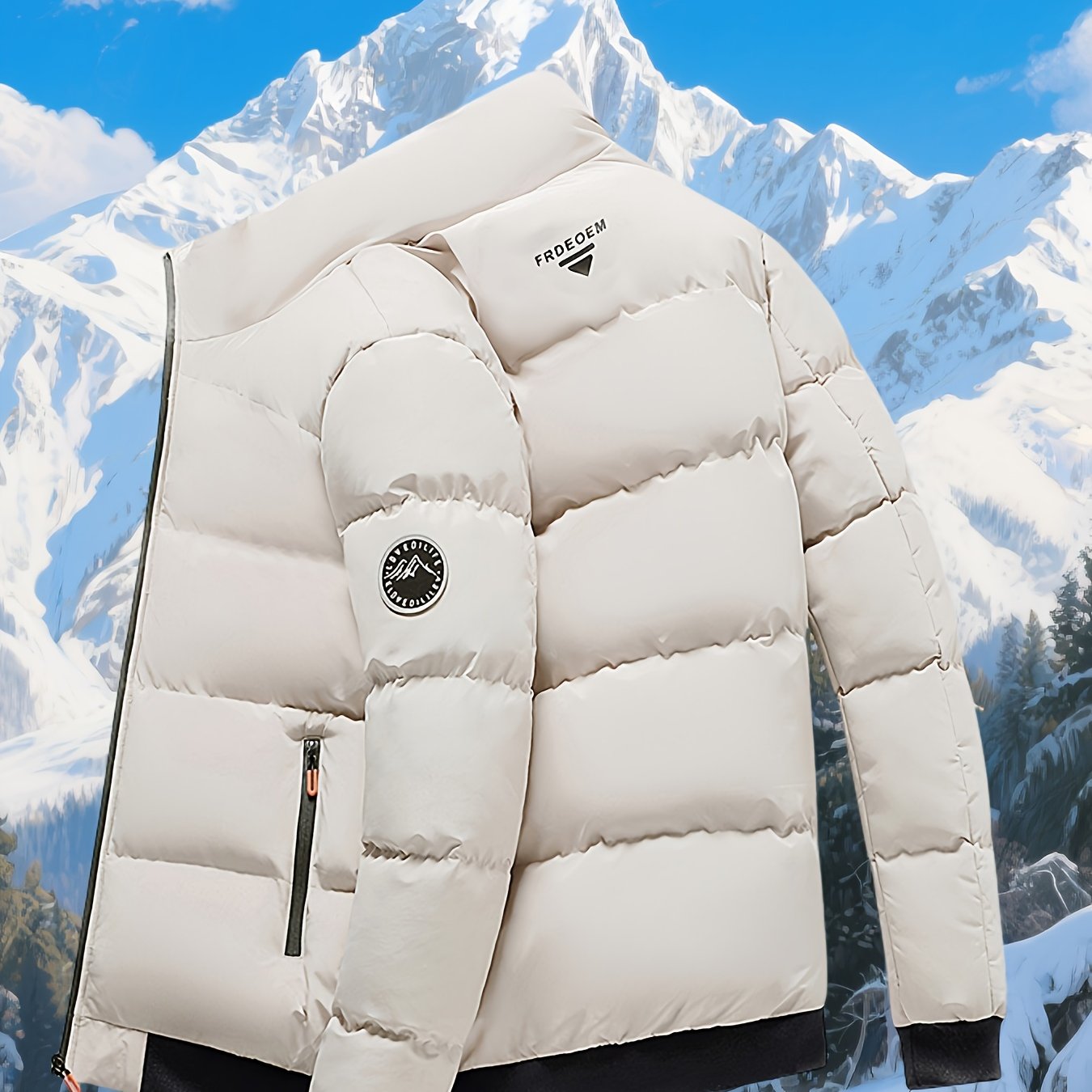 TEMU Men's Winter Padded Coat, Casual, Trendy, Versatile, Comfortable, Collar, Padded And Thickened For , Padded Jacket, Trendy Men's Padded Coat