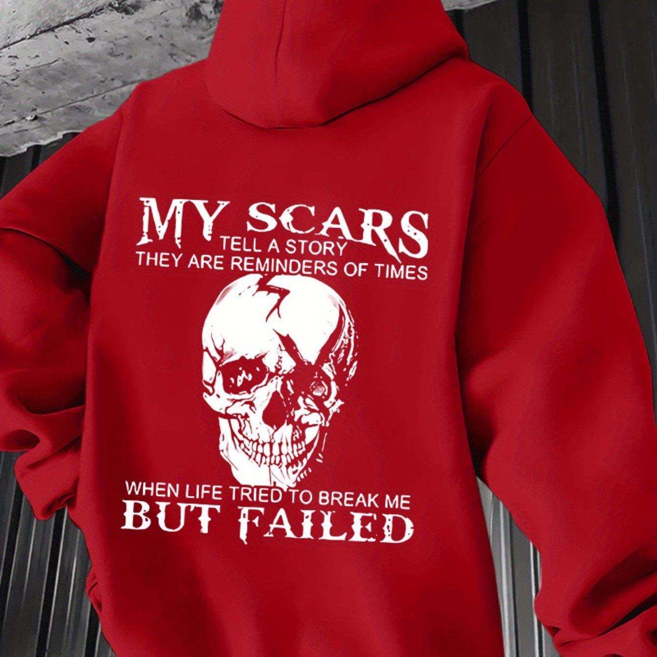 TEMU To Break Me But Failed, Print, Men's Hoodie, Fashion Long Sleeve Hooded Sweatshirt, Versatile Casual Top For Autumn And Winter, Plus Size