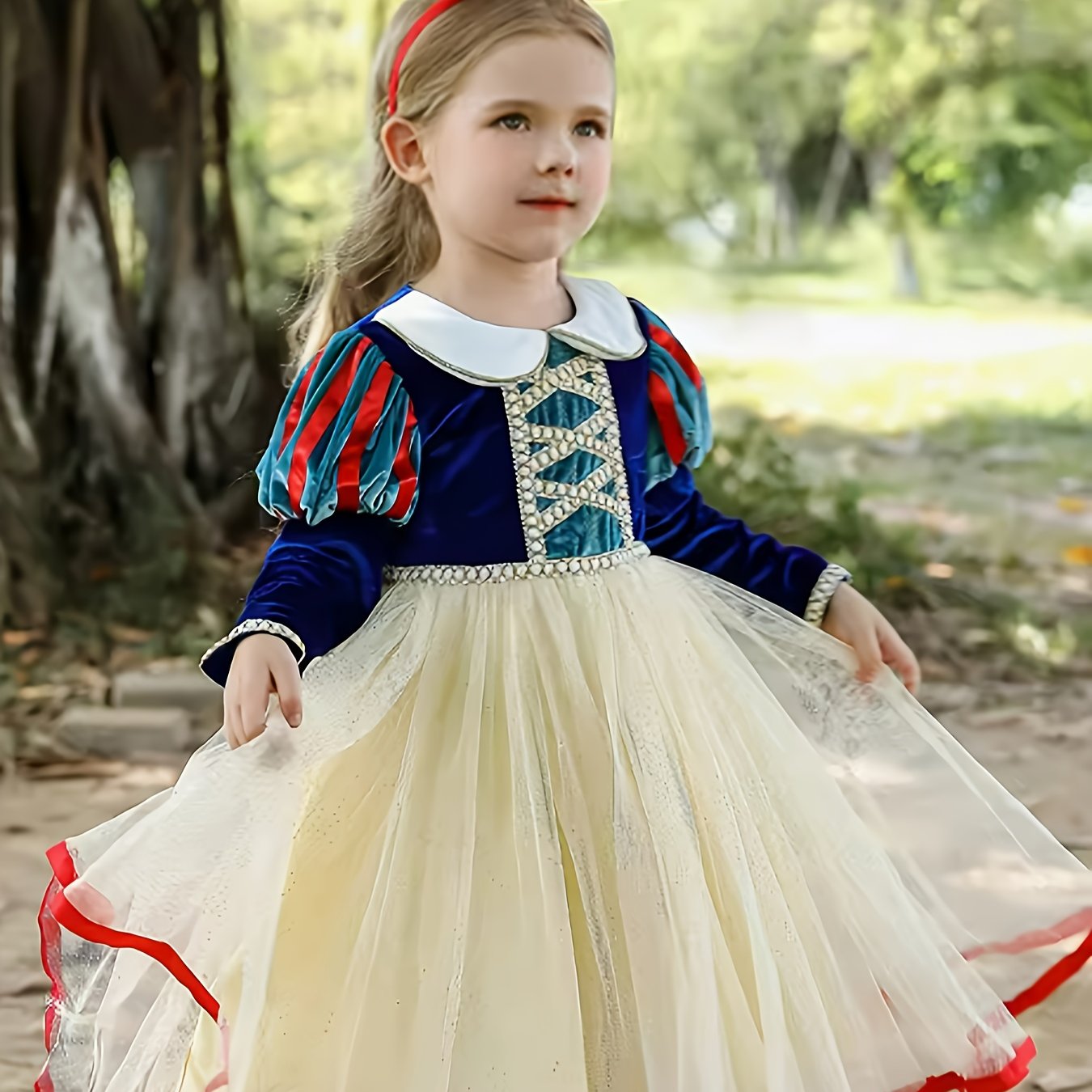Image of Harnival Halloween Christmas Princess Tutu Dress For Girls 3-8 Years - Starry , Long Sleeve & Tulle Skirt Set For Birthdays, Parties & Formal Events