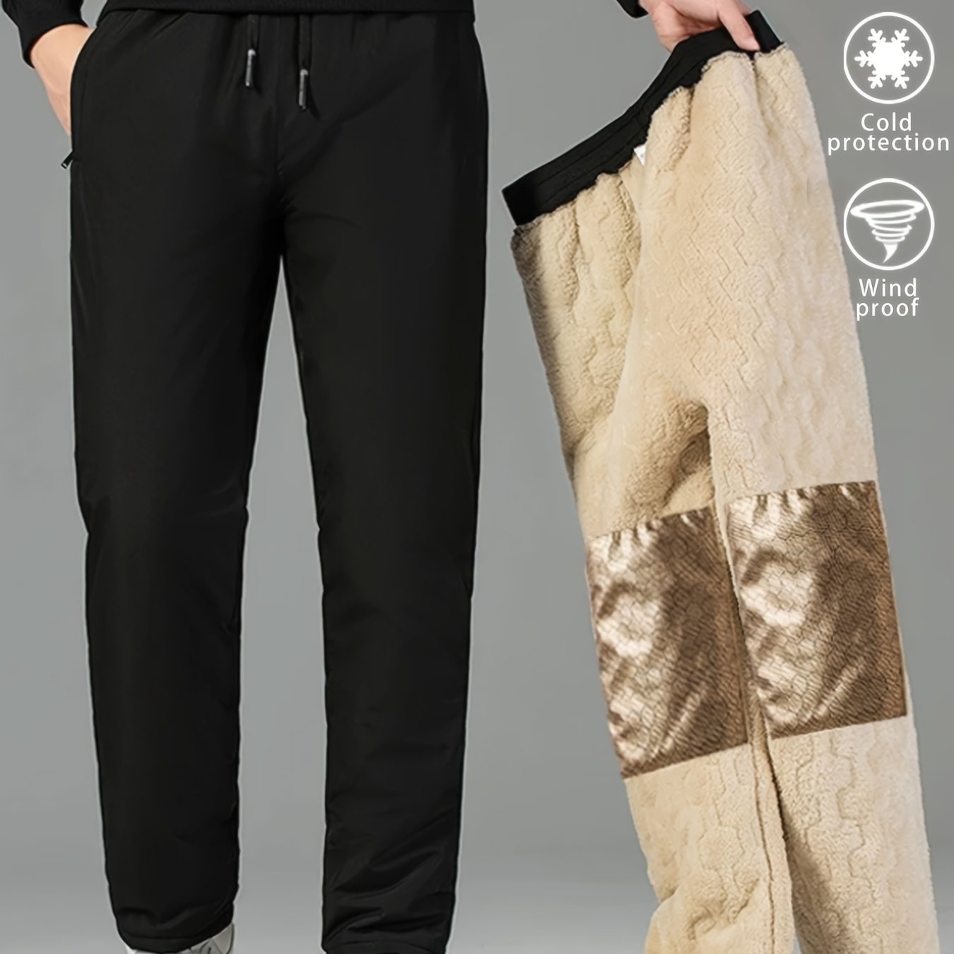 E-shop Herren Winter Thermohosen & Eislaufhosen mit - Locker Sitzende Schneesport-Hosen, , Handwaschbar für Skifahren, Eislaufen & Outdoor-Aktivitäten