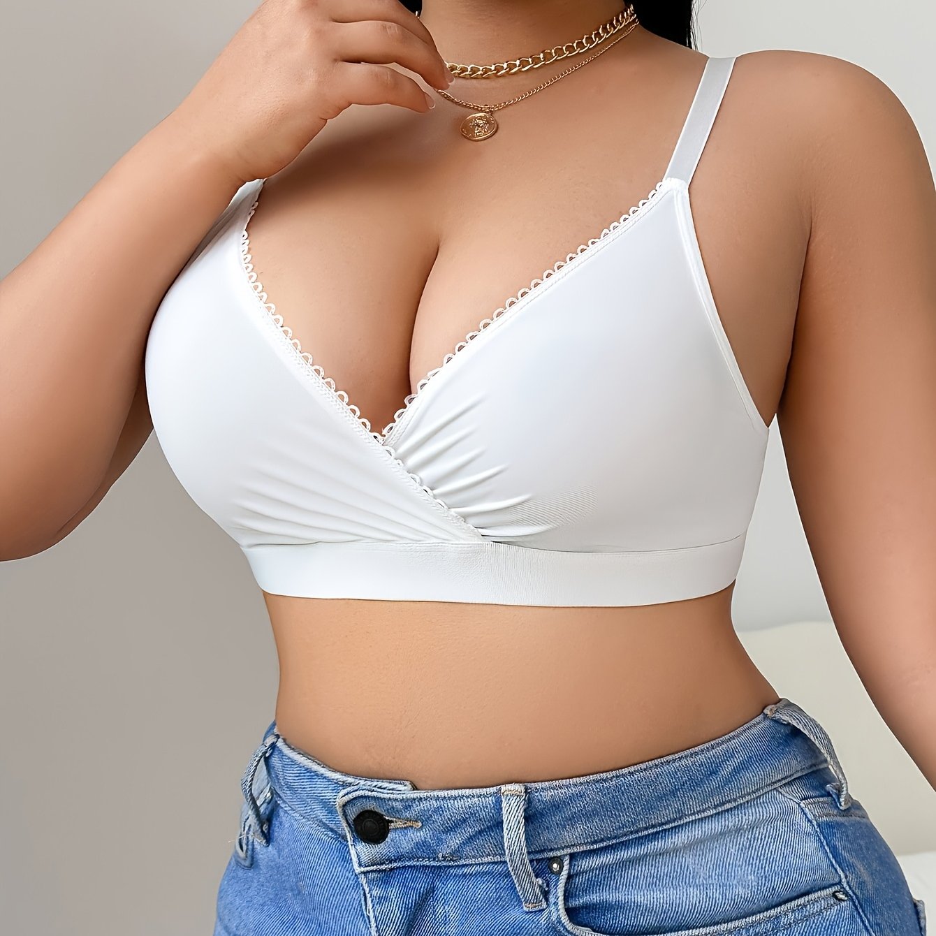 Plus Size Underwire-free, Padding-free Women's Bra Single Pack