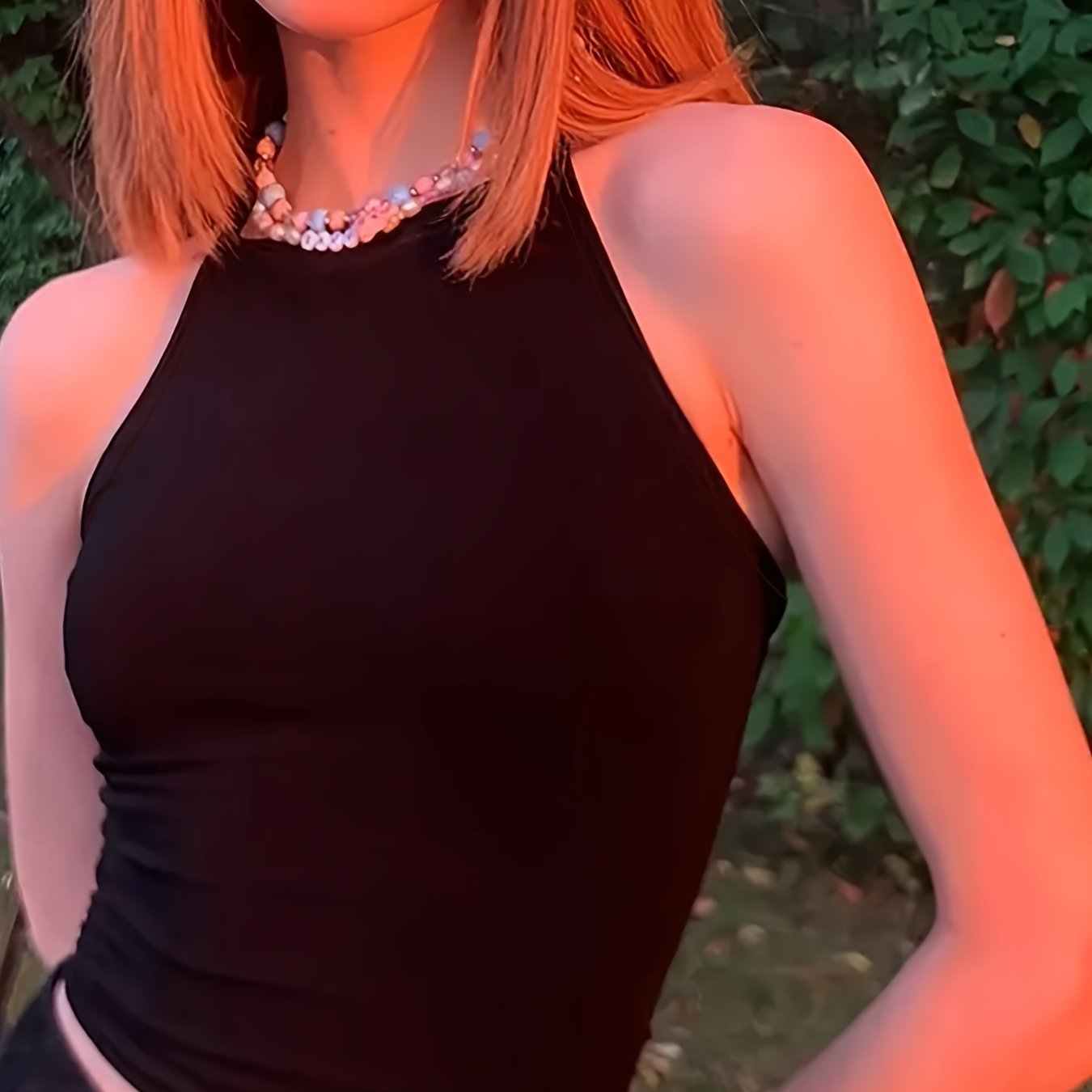 Image of Women's Sexy Backless Sleeveless Tank Top - High Elasticity Stretch Fabric, Off-shoulder Design, Solid Color, Machine Washable, Regular Fit For Casual & Evening , Evening Wear, Backless Vest, Durable