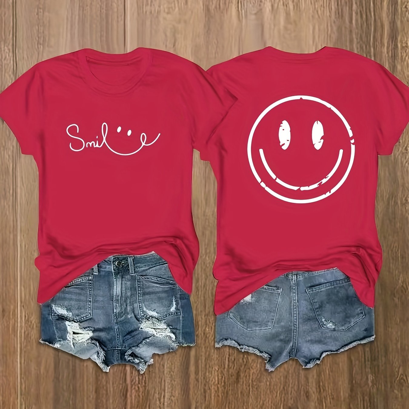 TEMU Graphic Print T-shirt, Short Sleeve Crew Neck Casual Top, Women's Clothing