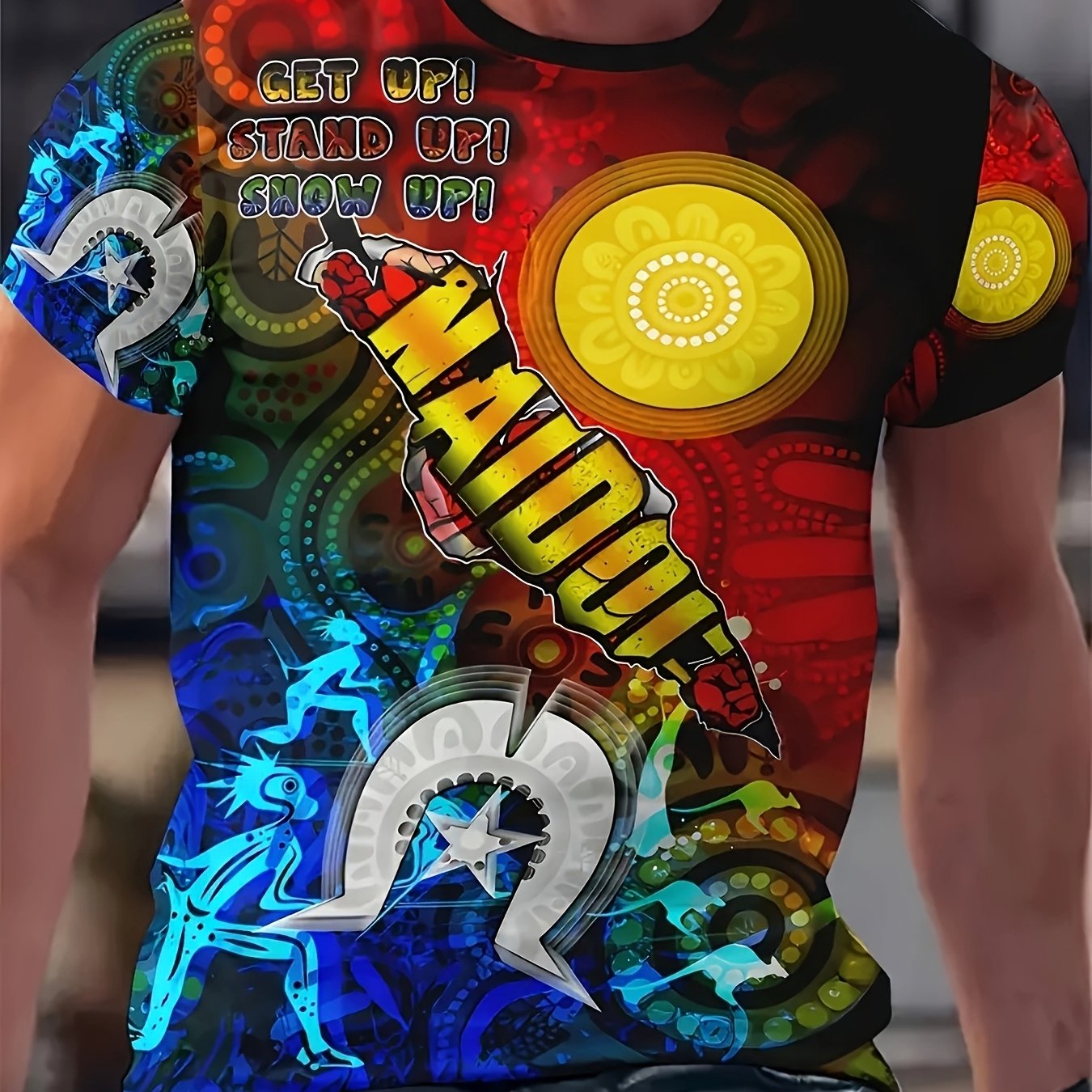 TEMU Men's 3d Print T-shirt - Breathable Polyester Casual Hip-hop Style With Graffiti Graphics, Round Neck Summer Tee For Adults, Streetwear Fashion,