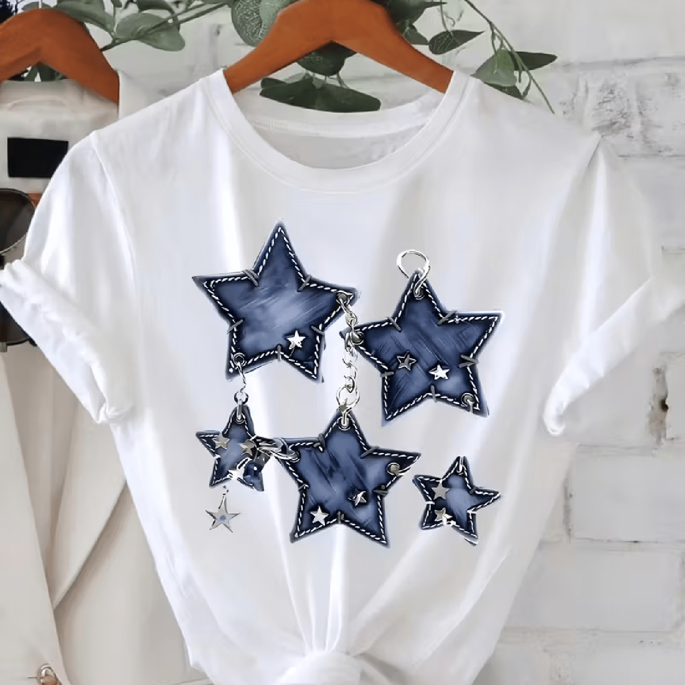 TEMU Cartoon Short-sleeve T-shirt, Casual Short Sleeves - Polyester Fabric, For Summer. Comfortable Women's Fashion - Soft And Breathable, Ideal For