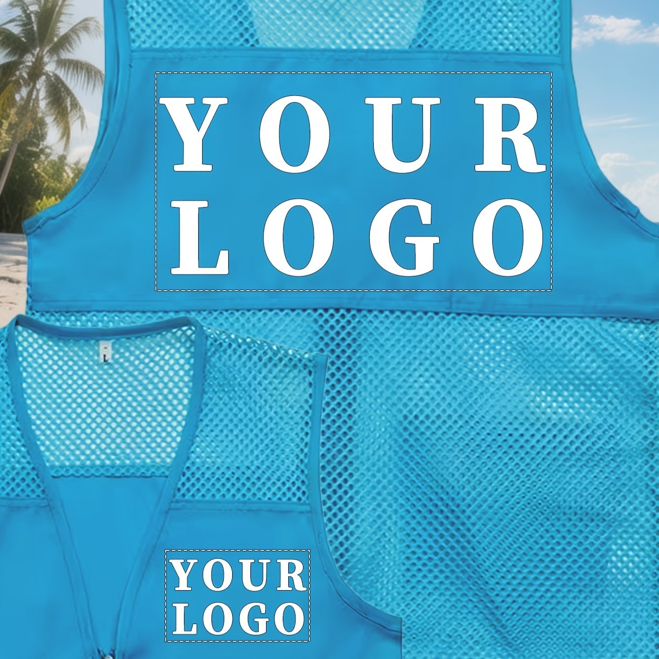 TEMU Chaleco de trabajo con logo personalizado, chaleco de malla para , chaleco de malla impreso con actividad de la , promoción de equipo, chaqueta