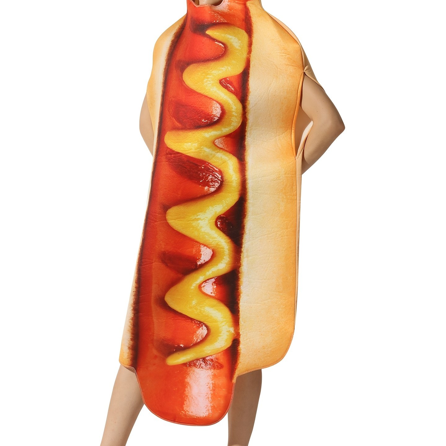 TEMU Costume de fête d'Halloween pour couple, tenue de cosplay hot dog, robe de scène, combinaison de spectacle