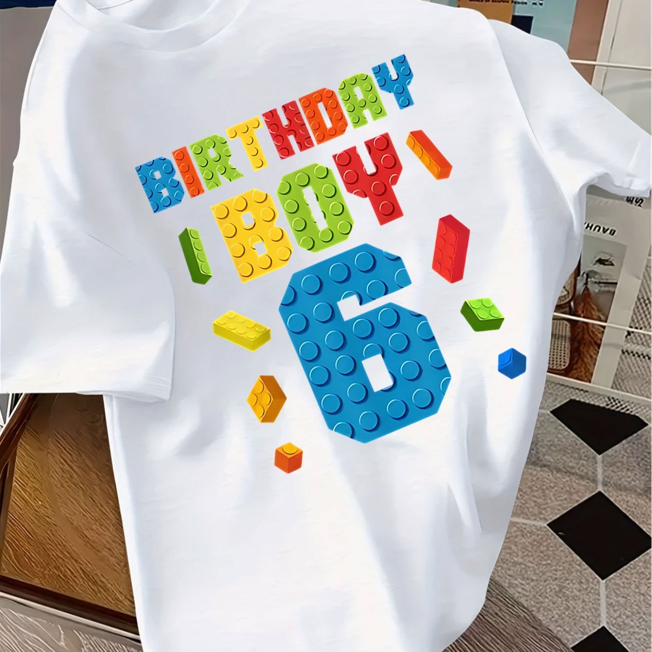 Image of The Birthday T-shirt Features A Colorful With 6, Perfect For Celebrating A 6-year-old's Birthday Party, Suitable For And, For Teenager, For Teenager