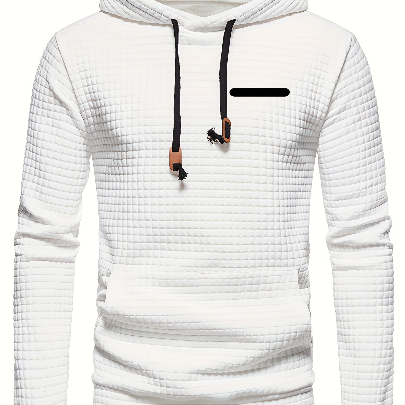 TEMU Men's Easy Design Pattern Hooded Sweatshirt, Classic Hat Style With Drawstring, Easy Trendy Style, Casual And Fashionable, Suitable For Daily