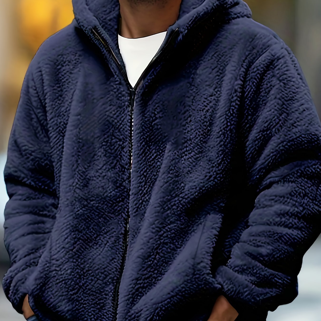 TEMU Persopi Obm Men's Thickened Coral Fleece Jacket For And Cold Resistance, Hooded Outerwear With And Casual Workwear Style