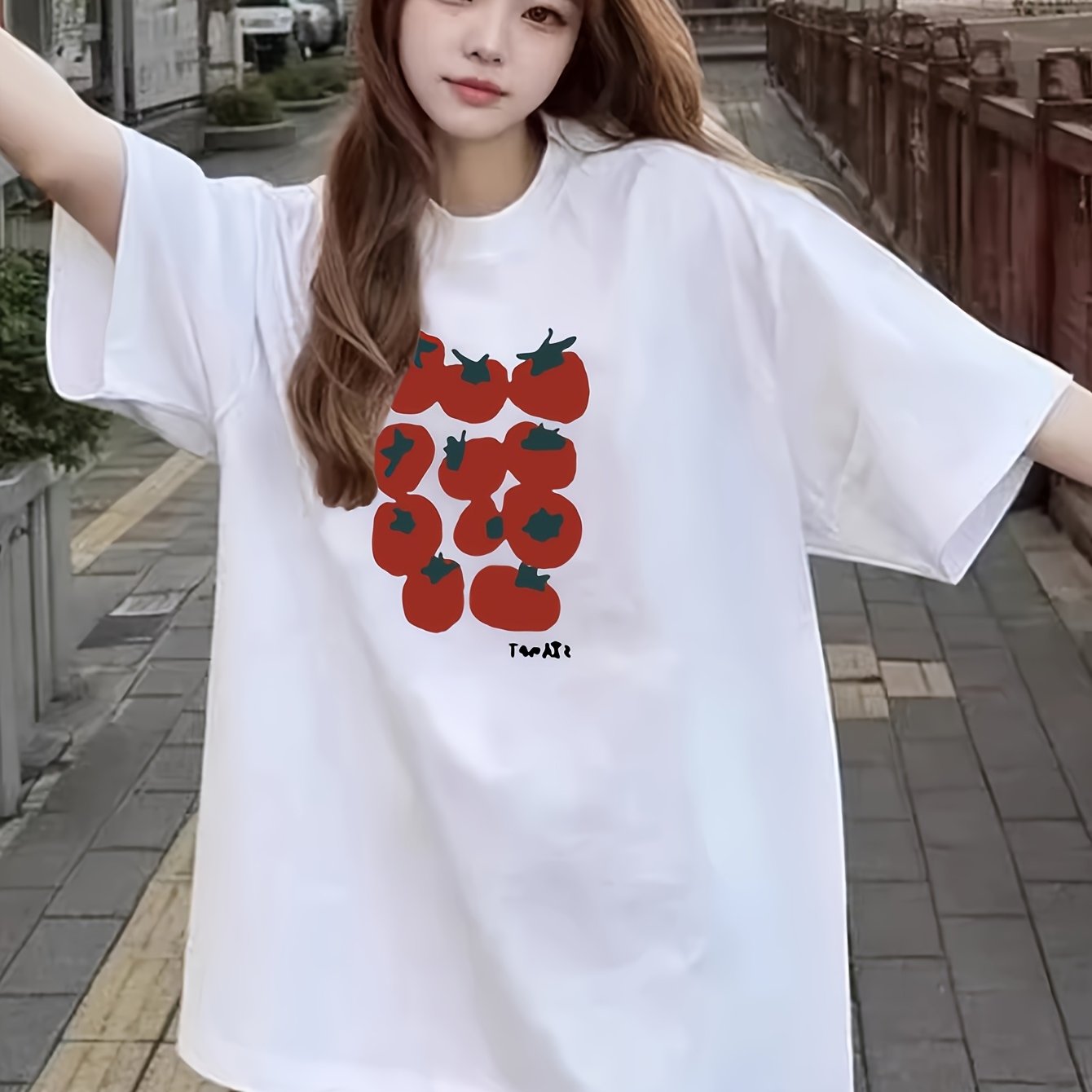 TEMU 플러스 사이즈 여성 반팔 티셔츠, 봄/여름 신상, 한국 스타일 루즈핏 단색 풀오버, 활용도 높은 간편 상의, 패셔너블 트렌디 출퇴근 상의, 여성 슬림핏 단색 티셔츠
