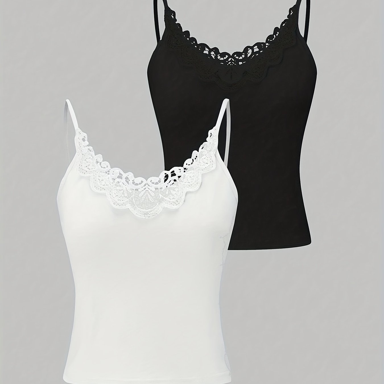 2pcs Women's Lace Strap Tank Top
