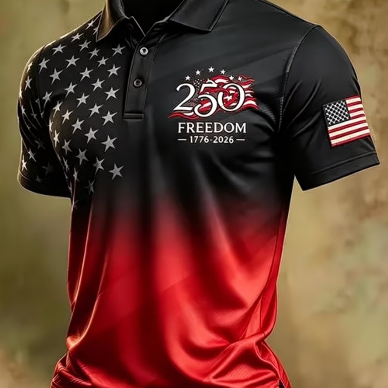 TEMU Men's Fashion Casual Trendy Graphic Shirt 250 Patriotic Theme Adult Male Daily Wear Holiday Gift Sportswear