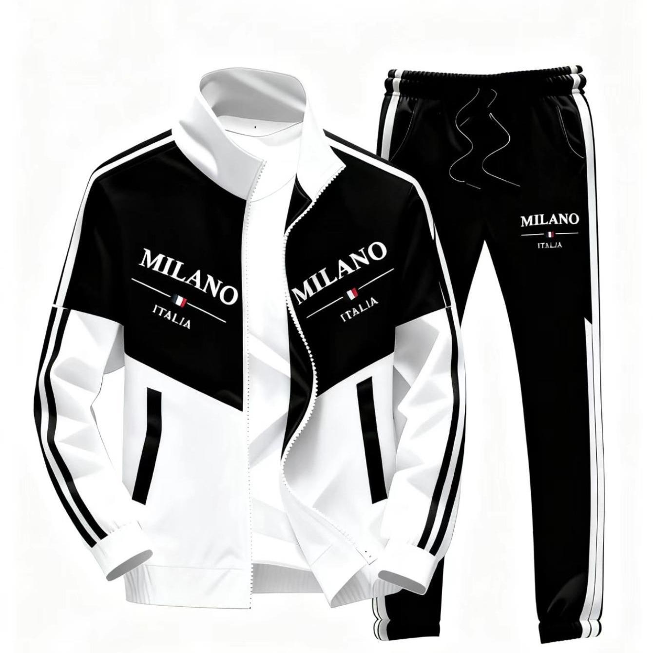 Image of Outfits 2pcs Set This Stylish Sports Suit Includes A Jacket And Sweatpants, Making It A Top For Outdoor Activities And A Great Gift For Holidays, Perfect For Outdoor, For , Perfect For Outdoor, For