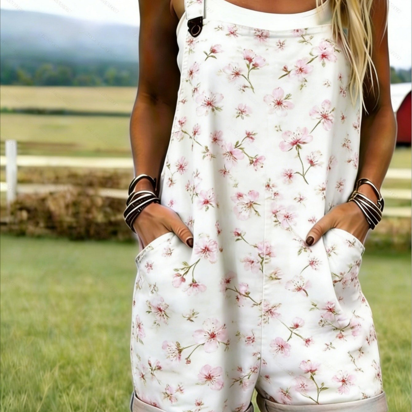 TEMU Ladies Standard Size Jumpsuit, Size S-2xl2026 New Women's Printed 1pc Overalls Shorts, Mother's Day, Comfortable And Breathable, With A ,