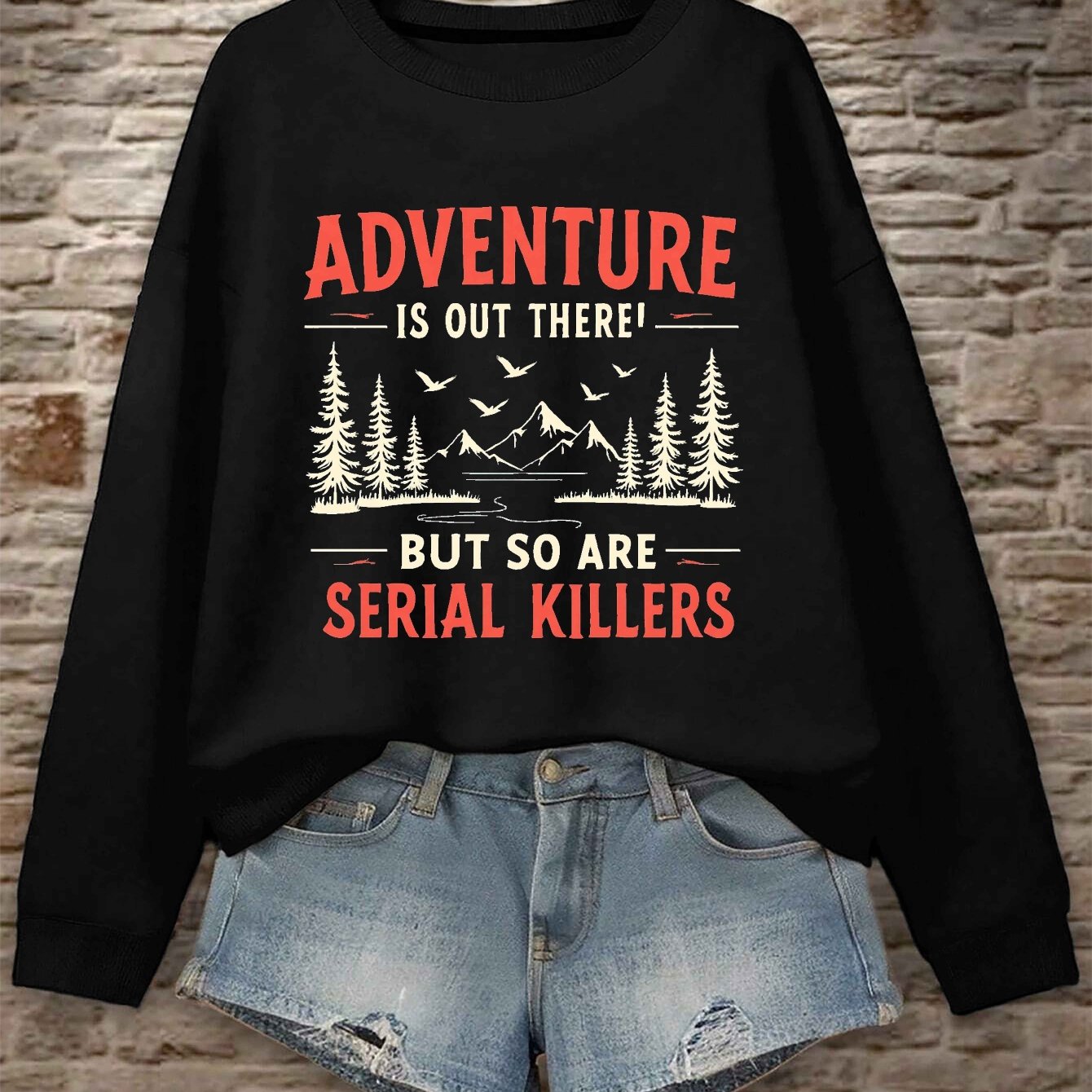 TEMU Adventure And Serial Killers Women's Plus Size Sweatshirt