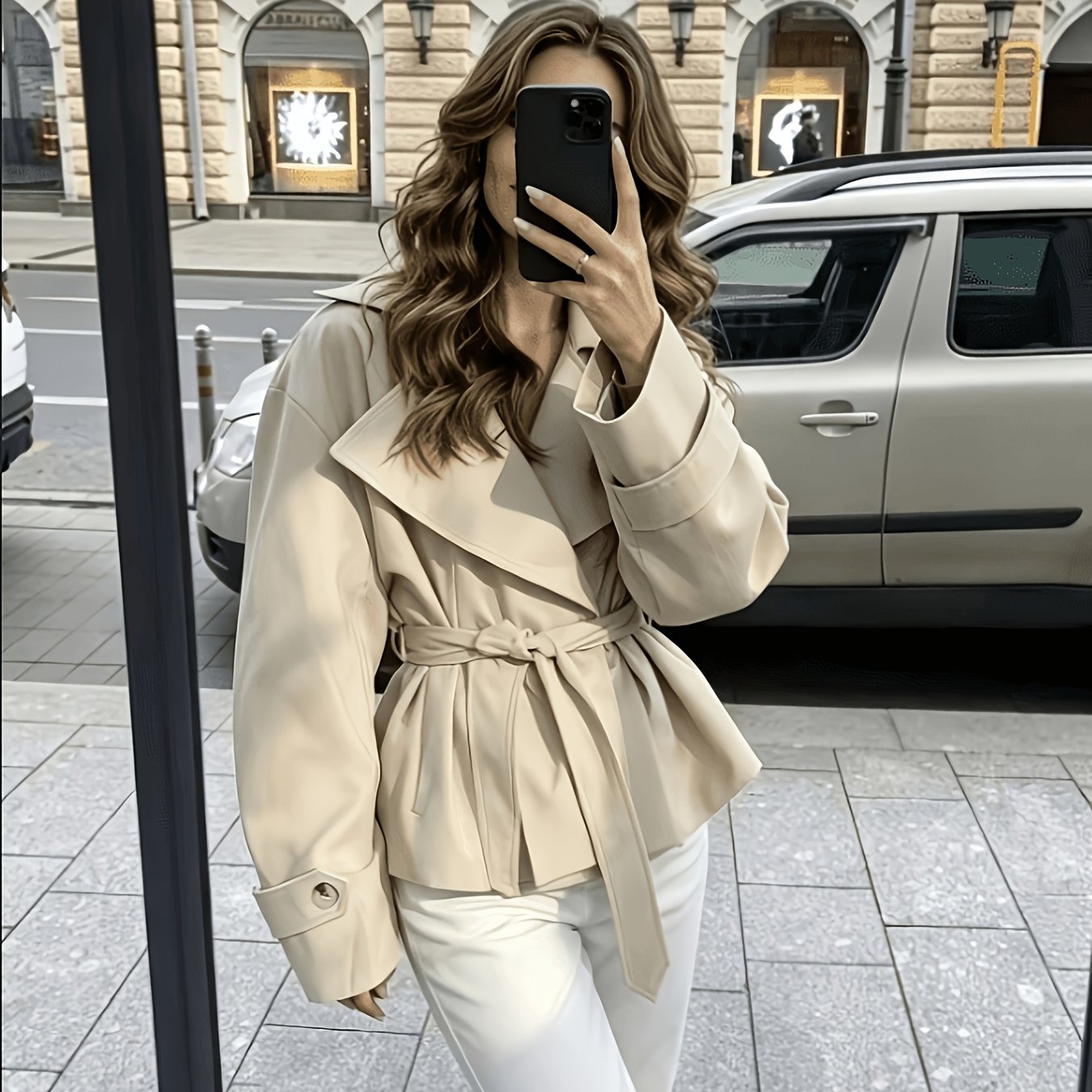TEMU Neue grenzüberschreitende Damenmode Elegante Damen Frühsommerer Schlankes Kurzes Manteljacken