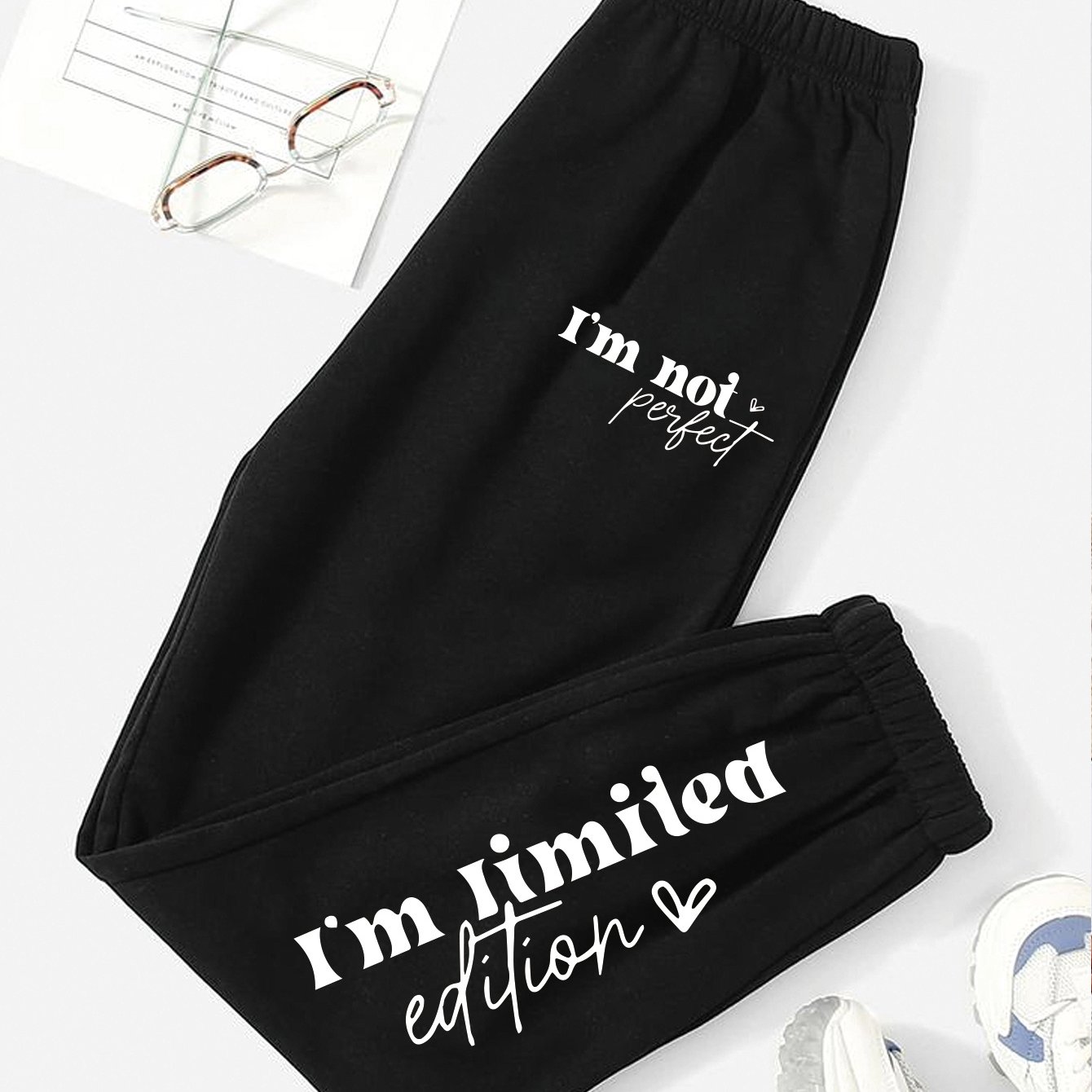 TEMU Letter Print Joggers, Casual Sweatpants, Text Design, Trendy Letter Print, Simple Pants, Fashion Letter Print Joggers, Casual Sweatpants