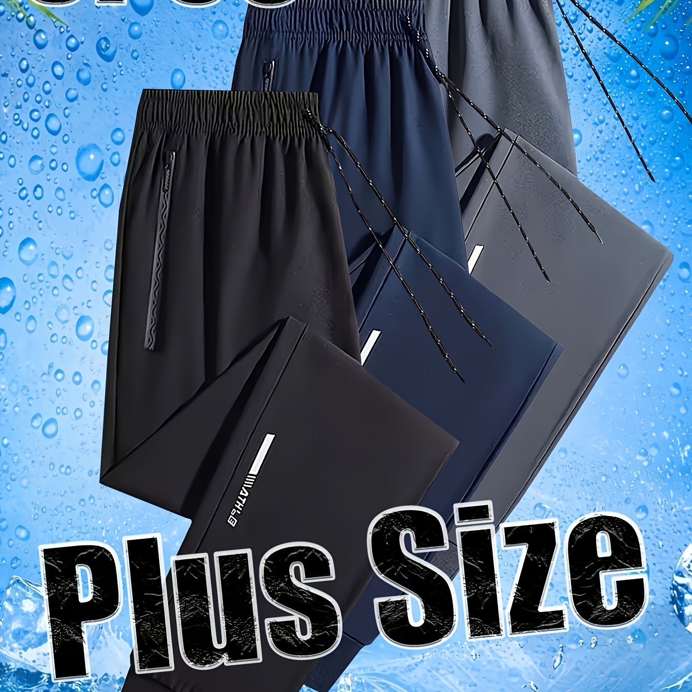 TEMU 3pcs Men's Casual -leg Long Pants In Large Size. The Fabric Is Comfortable And Breathable. The Enlarged And Lengthened Suitable For Overweight