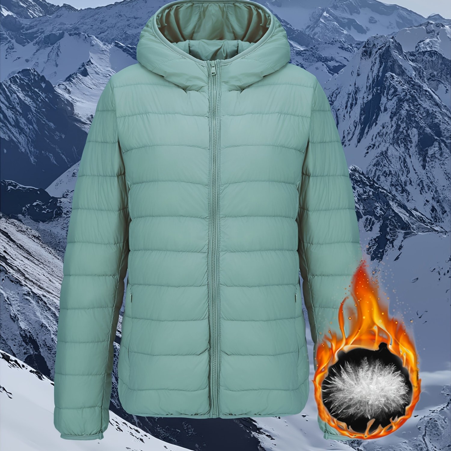 TEMU Lightweight Short Down Jacket For Women, Portable , Hooded Warm Coat For Spring