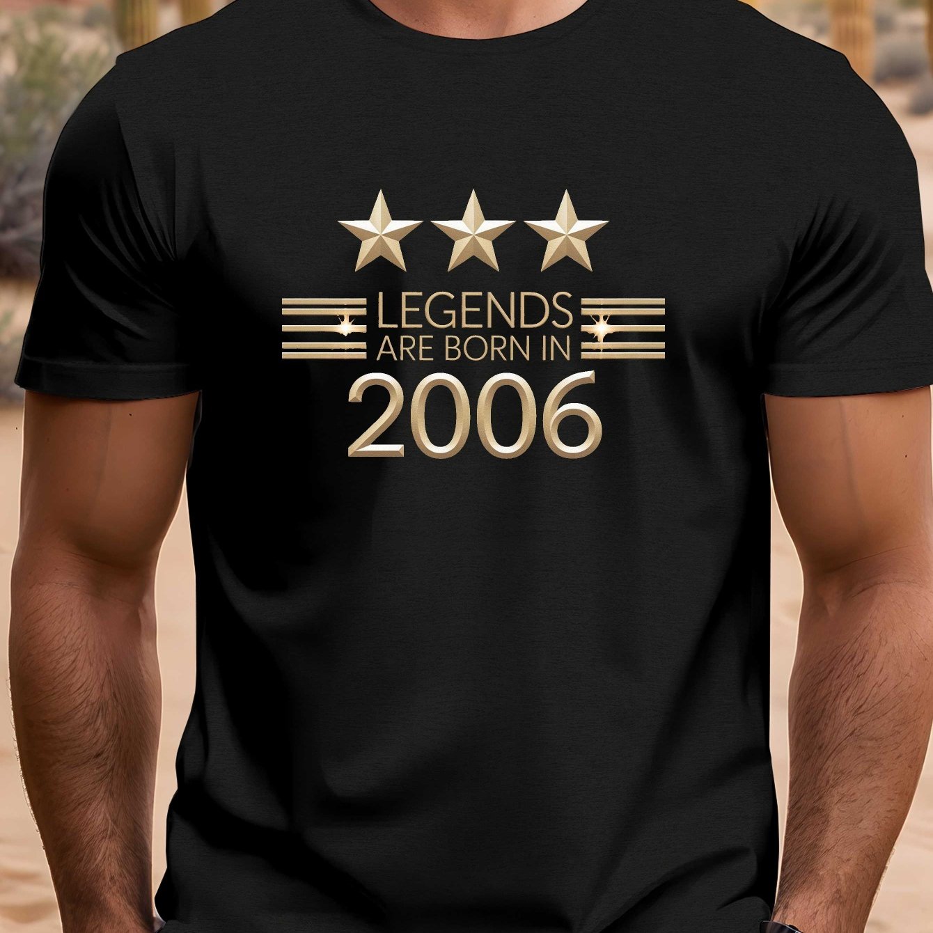 TEMU T-Shirt Vintage Homme 2006 - Légendes Nées en 2006, Design Rétro Blanc et Doré Léger Respirant à Col Ronde Manches Courtes pour de l'Année 2006,