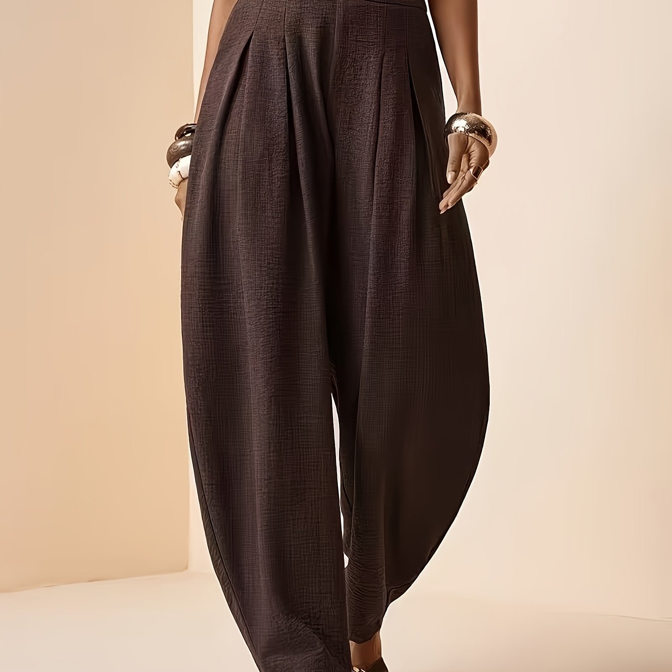 TEMU Summer Thin Women's Casual Long Pants Suitable For Outdoor Leisure Elastic Waist Women's Loose Trousers