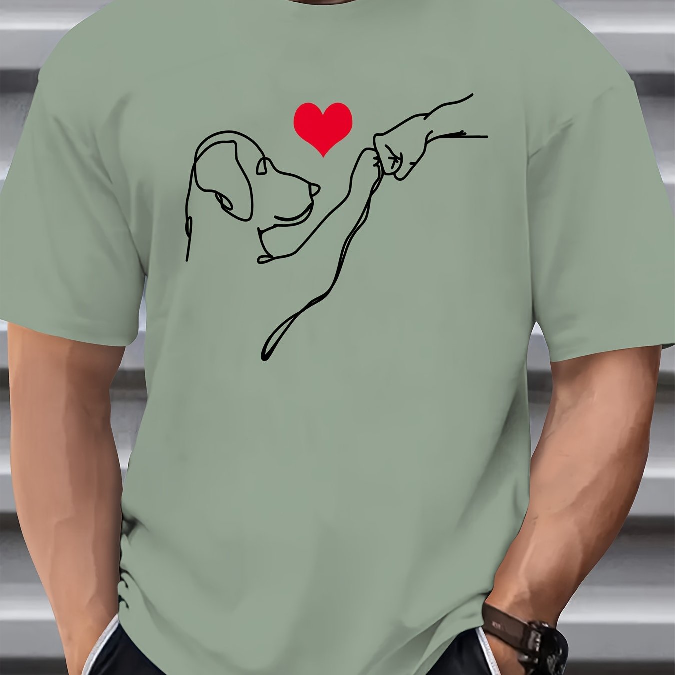 Men's Pattern Round Neck Short Sleeve T-shirt, Summer Casual Versatile, Comfortable And Breathable, , Gift For Him